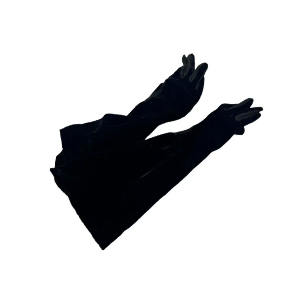 1950's Black Velvet Gloves